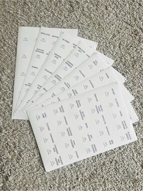 Spice Jar Label Sheets